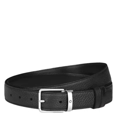 Montblanc Grain Leather Everyday 30mm Reversible Belt In Black