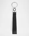 Montblanc Grain Leather Loop Keychain In Black