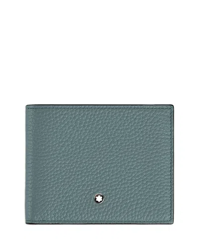 Montblanc Grained Leather Bifold Wallet In Blue