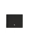 Montblanc Grain Leather 4cc Wallet With Coin Case In Black