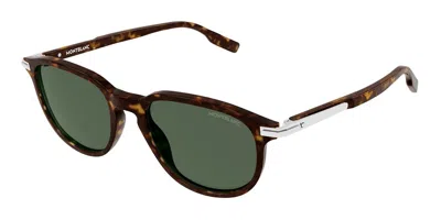 Montblanc Green Oval Men's Sunglasses Mb0276s 002 52 In Multi