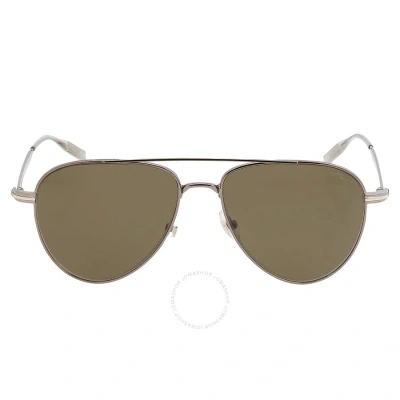 Montblanc Green Pilot Men's Sunglasses Mb0235s 002 57 In Green / Gun Metal / Gunmetal