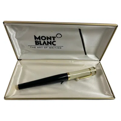 Pre-owned Montblanc Greta Garbo Limited Edition Mont Blanc Ballpoint Pen With Pearl In Black