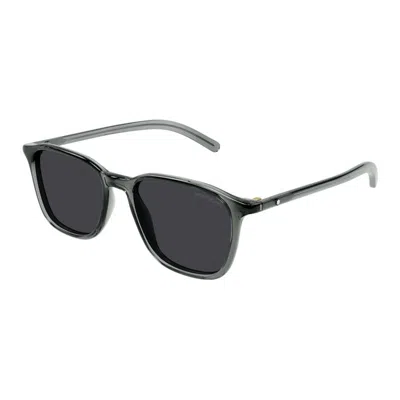 Montblanc Grey-grey-smoke Acetate Sunglasses