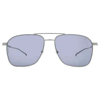 Pre-owned Montblanc Grey Navigator Men's Sunglasses Mb0214s 008 60 Mb0214s 008 60 In Gray