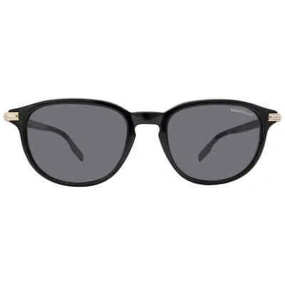 Pre-owned Montblanc Grey Oval Men's Sunglasses Mb0276s 001 52 Mb0276s 001 52 In Gray