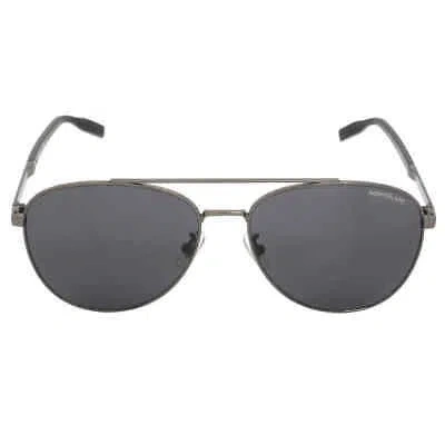 Pre-owned Montblanc Grey Pilot Men's Sunglasses Mb0081sk 001 61 Mb0081sk 001 61 In Gray