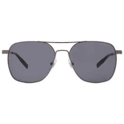 Pre-owned Montblanc Grey Pilot Men's Sunglasses Mb0093s 002 56 Mb0093s 002 56 In Gray