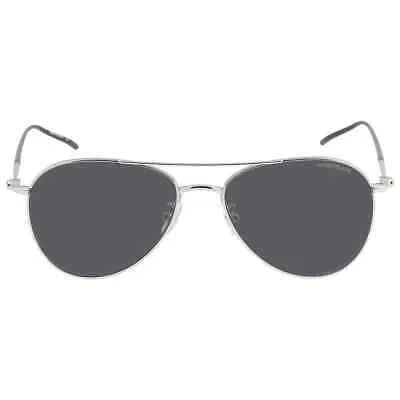 Pre-owned Montblanc Grey Pilot Men's Sunglasses Mb0128s 001 58 Mb0128s 001 58 In Gray