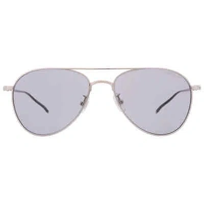 Pre-owned Montblanc Grey Pilot Men's Sunglasses Mb0128s-002 58 Mb0128s-002 58 In Gray