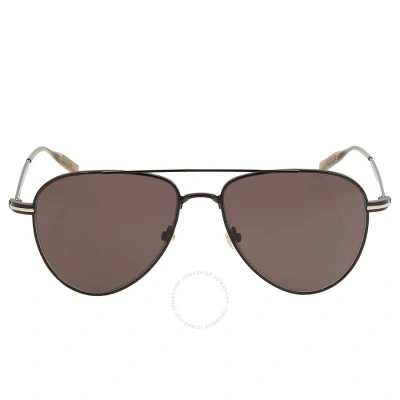 Montblanc Grey Pilot Men's Sunglasses Mb0235s 001 57 In Black / Grey
