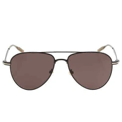 Pre-owned Montblanc Grey Pilot Men's Sunglasses Mb0235s 001 57 Mb0235s 001 57 In Gray