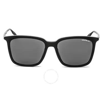 Montblanc Grey Square Men's Sunglasses Mb0084sk 001 56
