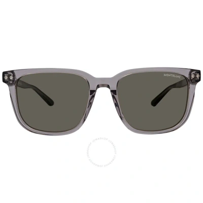 Montblanc Grey Square Men's Sunglasses Mb0258sa 003 55