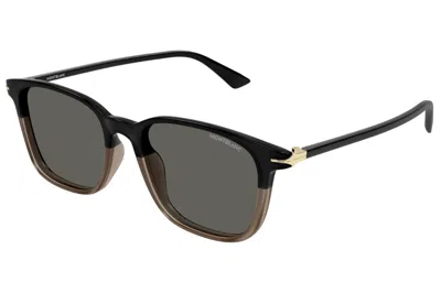 Montblanc Grey Square Men's Sunglasses Mb0338s 003 52 In White