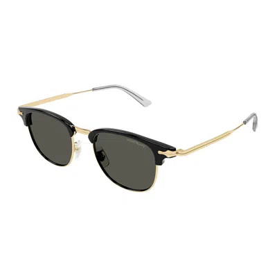 Montblanc Grey Square Men's Sunglasses Mb0364s 001 49 In Gold