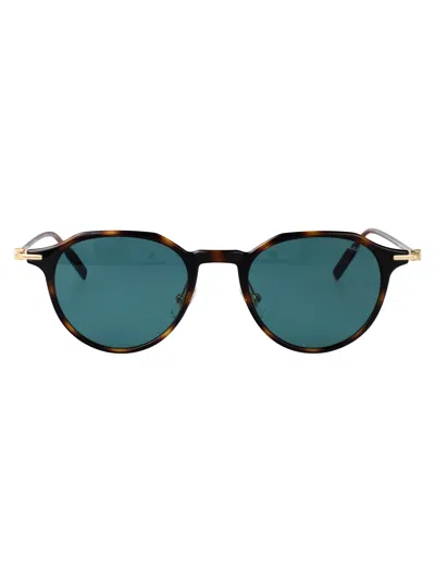 Montblanc Havana-gold-green Injection Sunglasses