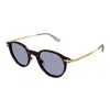 Montblanc Havana Metal Sunglasses In Brown