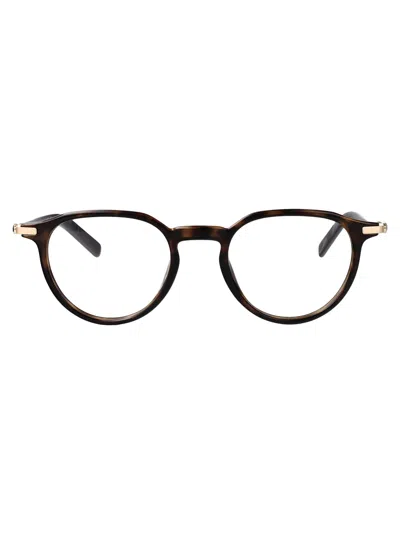 Montblanc Havana-gold-transparent Injected Glasses In Pattern