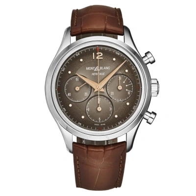 Montblanc Heritage Chronograph Automatic Brown Dial Men's Watch 128671 In Brown / Gold Tone / Rose / Rose Gold Tone