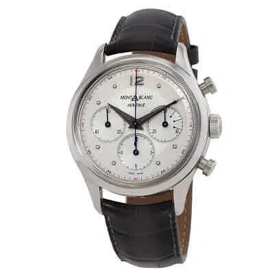Pre-owned Montblanc Heritage Chronograph Automatic Silver Dial Men's Watch 128670