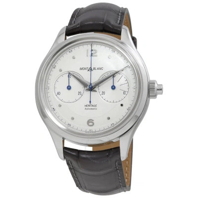 Montblanc Heritage Monopusher Chronograph Automatic Silver Dial Men's Watch 119951 In Grey / Silver