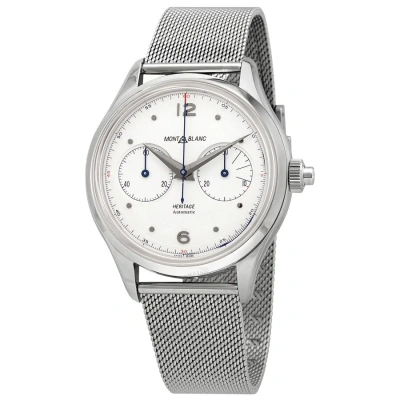 Montblanc Heritage Monopusher Chronograph Automatic Silver Dial Men's Watch 119952