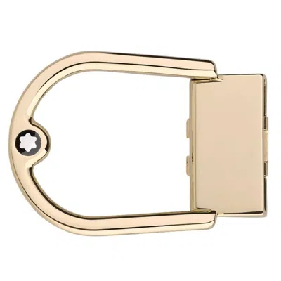 Montblanc Horseshoe 35 Mm Belt Buckle  Light Gold In Brown