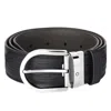Montblanc Horseshoe Buckle Printed Black 40 Mm Leather Belt In Black