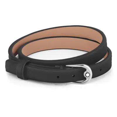 Montblanc Horseshoe Buckle Adjustable Bracelet In Black