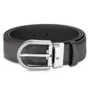 Montblanc Calfskin Leather Belt In Grey