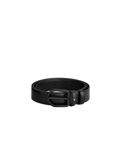 Montblanc Horseshoe Buckle Black 35 Mm Leather Belt
