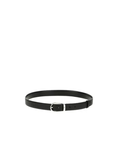 Montblanc Horseshoe Buckle Double-sided Leather Belt In Black