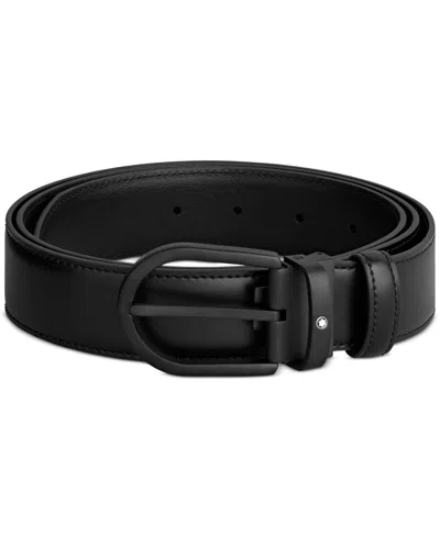 Montblanc Horseshoe Buckle Black 35 Mm Leather Belt