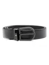 Montblanc Horseshoe-buckle Leather Belt In Black