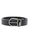 Montblanc Horseshoe-buckle Leather Belt In Blue