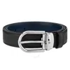 Montblanc Leather Trapeze Belt In Blue/black