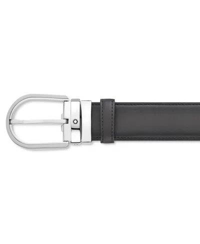 Montblanc Horseshoe Leather Belt In Black