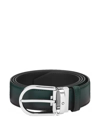 Montblanc Horseshoe Leather Belt In Brown
