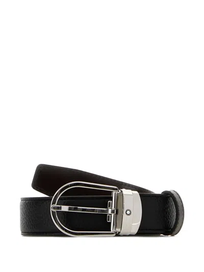 MONTBLANC HORSESHOE LEATHER REVERSIBLE BELT