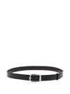 Montblanc Adjustable Belts With Silver Buckle Smooth Finish In Black