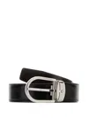 Montblanc Black Cut To Size Solid Belt In Burgundy