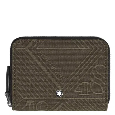 Montblanc Khaki 4810 Jacquard Mini Zip Wallet In Brown