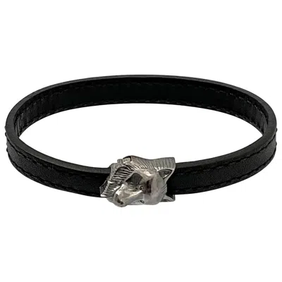 Montblanc Kipling Silver Wolf Bracelet In Black