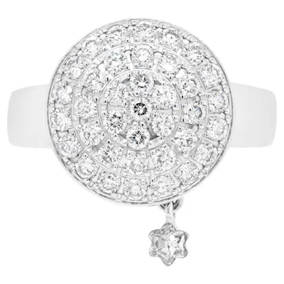 Pre-owned Montblanc 'la Dame Blanche' Diamond 18 Carat White Gold Cluster Dress Ring