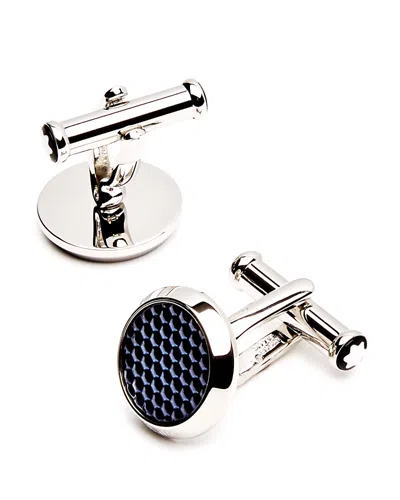 Montblanc Lacquer Inlay Round Cufflinks In White