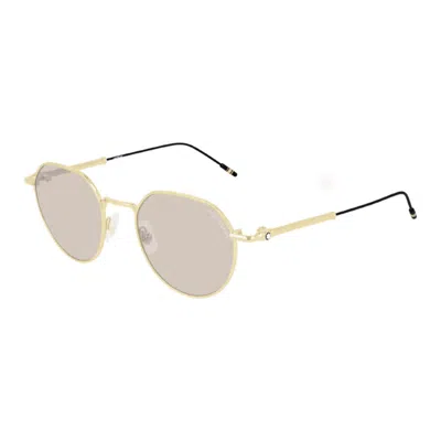 Montblanc Ladies Black Square Sunglasses Mb0060s 002 In ["brown"]