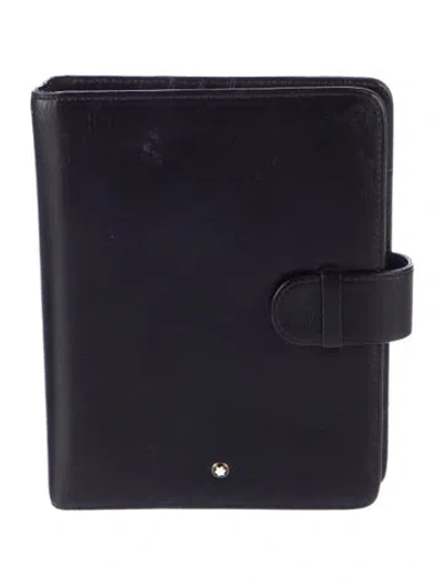 Pre-owned Montblanc Leather Agenda Cover In Black