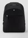 Montblanc Leather Backpack Adjustable Straps Top Handle In Black