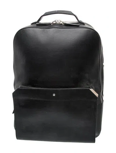 Pre-owned Montblanc Leather Backpack In Black